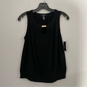 Alfani Women’s Scoop Neck Keyhole Opening Sleeveless Black Blouse size S